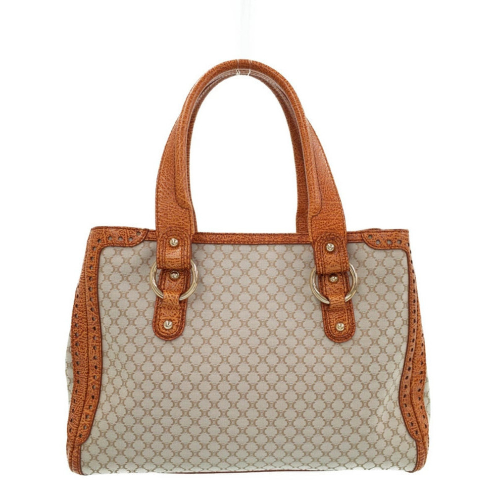 Celine Macadam Leather Shoulder Bag Brown